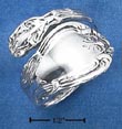 
Sterling Silver Womens Spoon Ring With Fl
