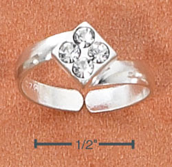 
Sterling Silver Diamond Shape With Clear Crystals Toe Ring
