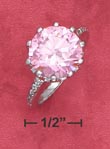 
SS 12mm Pink CZ Ring With Crown Setting P

