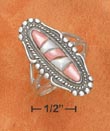 
SS Long Pink White Mop Inlay Ring With Ro
