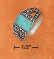 
Sterling Silver Turquoise With Marcasite 
