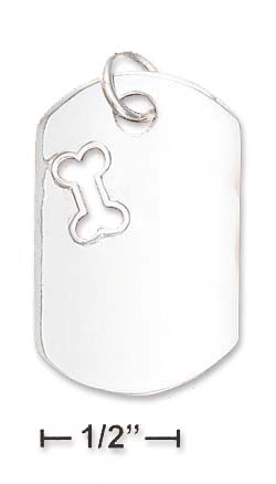 
Sterling Silver 3/4X1.25 Inch Dog Tag/Bone Cut Out For You Or Your Pet
