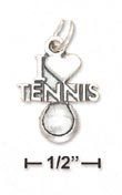 
Sterling Silver Antiqued I Heart Tennis T
