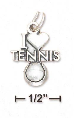 
Sterling Silver Antiqued I Heart Tennis Tennis Ball Charm
