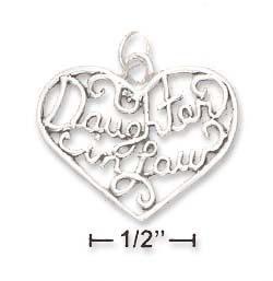 
Sterling Silver Daughter In Law Open Filigree Heart Charm
