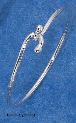 
Sterling Silver Baby Wire Bangle Bracelet Hook Ball Closure (6 Around)
