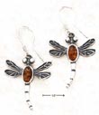 
Sterling Silver Amber Dragonfly Earrings 
