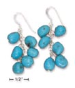 
SS Turquoise Pebble Bead Dangle Earrings 
