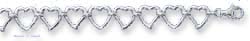 
Sterling Silver 7 Inch Open Heart With Curved Straight Points Bracelet
