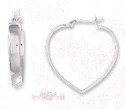 
Sterling Silver 1 Inch Flat Stock Open Heart Earrings With French Lock
