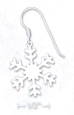 
Sterling Silver 1 Inch Snowflake Earrings On French Wires
