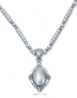 
Sterling Silver 18 Inch Freshwater Cultured Pearl Necklace With Mabe Pearl
