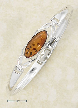 
Sterling Silver Honey Amber Celtic Design Double Hinged Bracelet Latch
