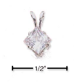 
Sterling Silver 6mm Diamond Shaped Cubic Zirconia Pendant
