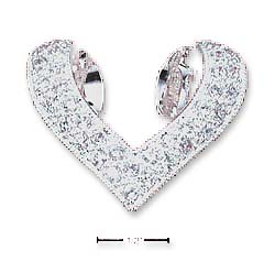 
Sterling Silver Extra Folded Heart Slide Pendant With Cubic Zirconias
