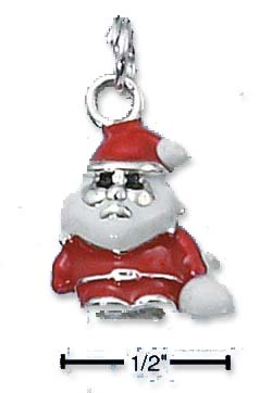 
Sterling Silver Enamel 3d Red Santa White Beard Bag Charm
