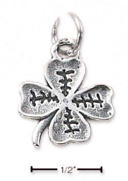 
Sterling Silver Four Leaf Lucky Clover With Etching Charm
