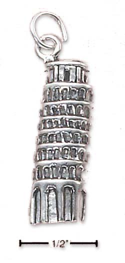 
Sterling Silver Leaning Tower Of Pisa Charm (Hollow Back)
