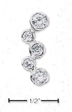 
Sterling Silver Falling Pendant With Five Round Clear Cubic Zirconias
