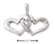 
SS Double Heart Charm (1 Smooth Heart - 1
