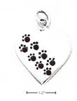 
Sterling Silver January CZ Paw Heart Pend
