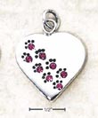 
Sterling Silver October CZ Paw Heart Pend
