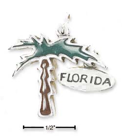 
Sterling Silver Enameled Palm Tree Charm With Florida Tag
