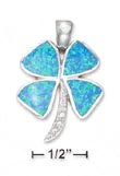 
SS Synthetic Blue Opal Shamrock With Pave
