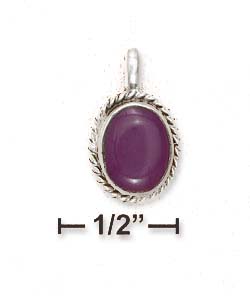 
Sterling Silver 8x10mm Oval Sugilite Pendant Roped Border
