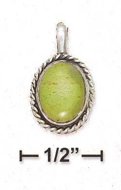 
Sterling Silver 8x10mm Oval Gaspeite Pendant Roped Border
