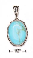 
SS 14x18mm Side Turquoise Pendant Raised 
