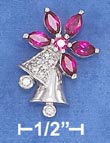 
SS 16 X 22mm CZ Bell Charm With Synthetic
