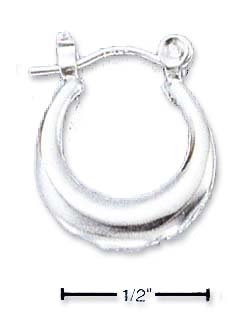 
Sterling Silver High Polish Puffed Crescent Hoop Earrings
