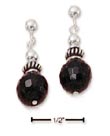 
SS Faceted Onyx Drop Post Earrings With S
