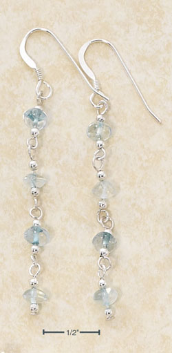 
Sterling Silver Long strand With Four Blue Topaz Chips Dangle Earrings

