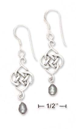 
Sterling Silver Celtic Knot Gray Freshwater Cultured Pearl Dangle Earrings
