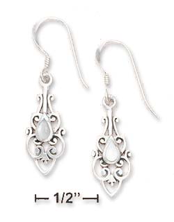 
Sterling Silver Filigree With Simulated Mother of Pearl Teardrop Inlay Earrings
