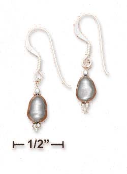 
Sterling Silver Grey Freshwater Cultured Pearl Dangle French Wire Earrings

