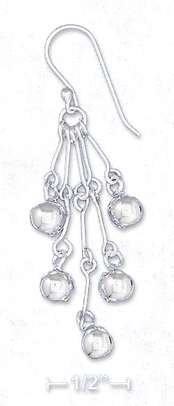 
Sterling Silver 5 Ball and Segmented Bar Dangle Earrings
