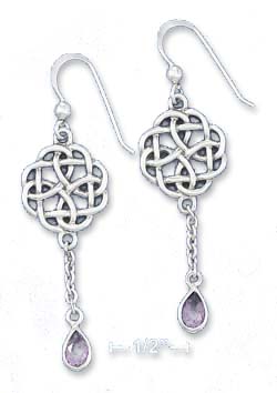
Sterling Silver Celtic Star Earrings With 5x7m Purple GlaSterling Silver Teardrop E
