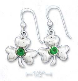 
Sterling Silver Shamrock Earrings With 4mm Green GlaSterling Silver Center
