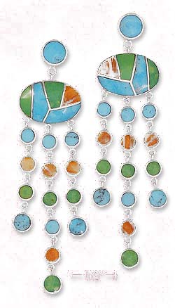 
Sterling Silver Simulated Turquoise Spiny Oyster Post Drop Earrings
