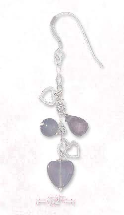 
Sterling Silver Blue Chalcedony Briolette Hearts Earrings
