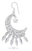 
SS Filigree Crescent Moon Earrings With S
