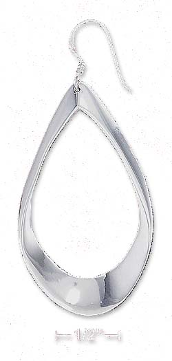 
Sterling Silver 27x46mm Twisted Ribbon Open Tear Earrings

