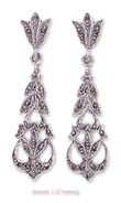 
SS Marcasite Floral Post Earrings Tapered
