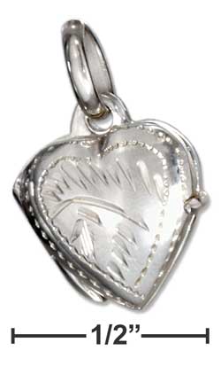 
Sterling Silver Extra Small Engraved Heart Locket Pendant
