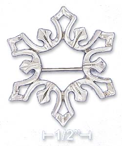 
Sterling Silver 31mm Diameter Modern Snowflake Design Pin
