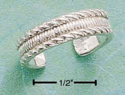 
Sterling Silver Serpentine Edge Coin Edge Design Middle Toe/Thumb Ring
