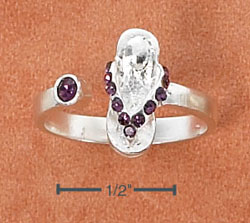
Sterling Silver Sandal Purple Crystals Open Wrap Toe Ring

